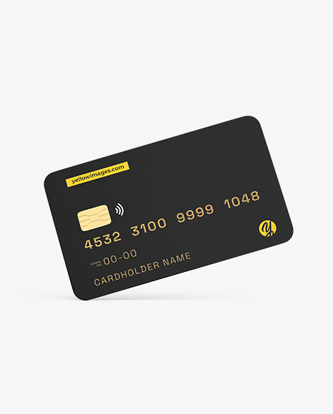 Credit Card Mockup – Half Floating View
