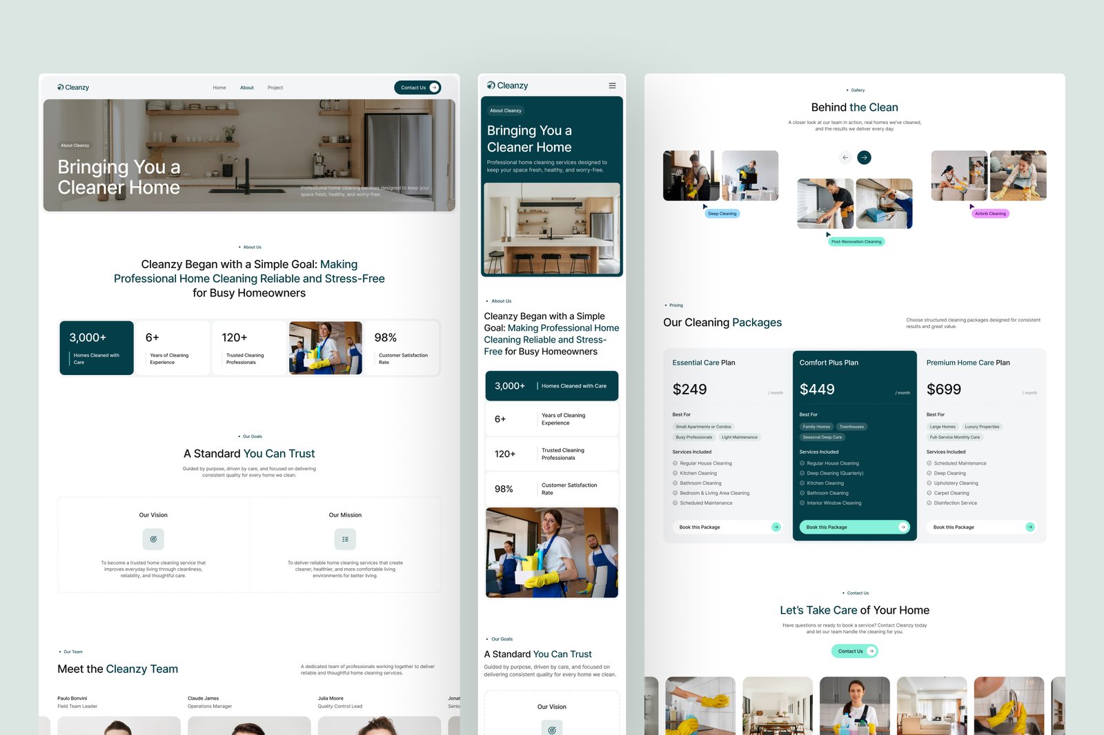 Cleanzy – Home Cleaning Service Website UI Figma Template