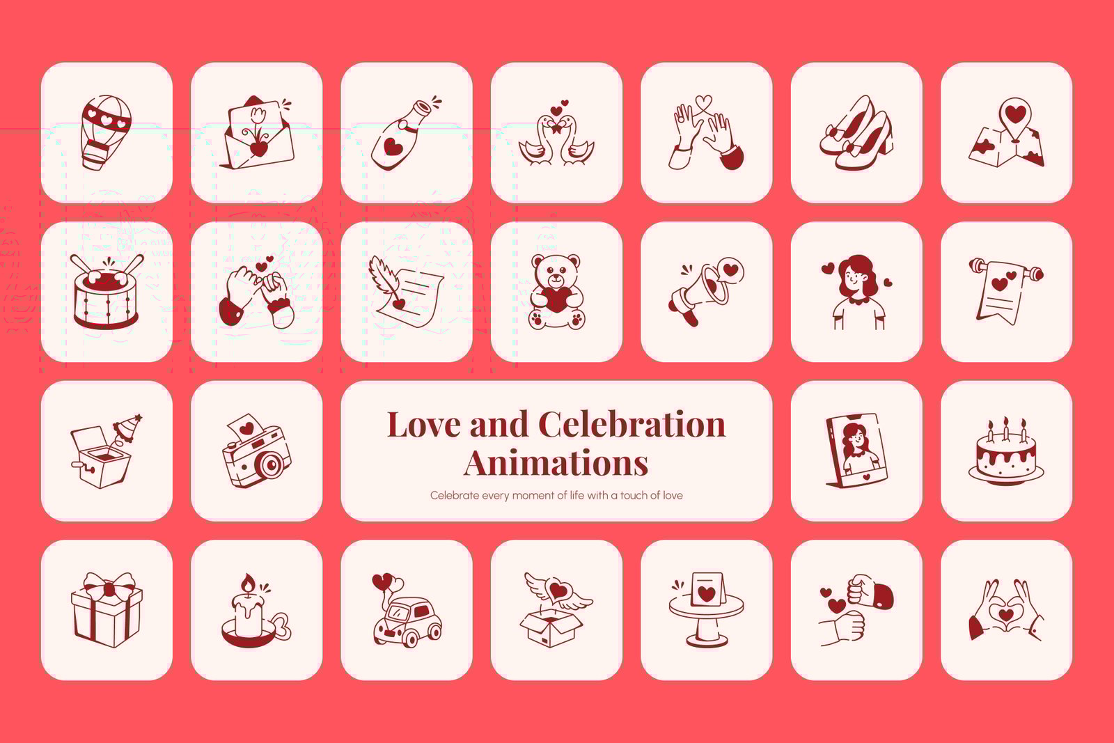 Animated Love and Celebration Icons