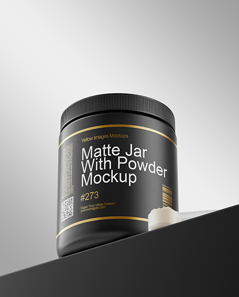 Matte Jar With Powder Mockup - Food packaging mockup