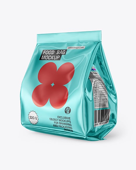 Glossy Metallic Package Mockup - Coffee mockup