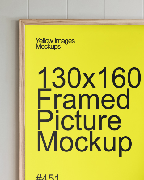 Poster with a Wooden Frame in a Living Room Mockup