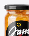 Clear Glass Jar with Orange Jam Mockup