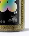 Plastic Jar with Marjoram Spice Mockup