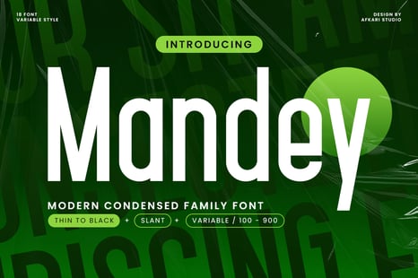 Mandey - Modern Condensed Family Font - Bold font