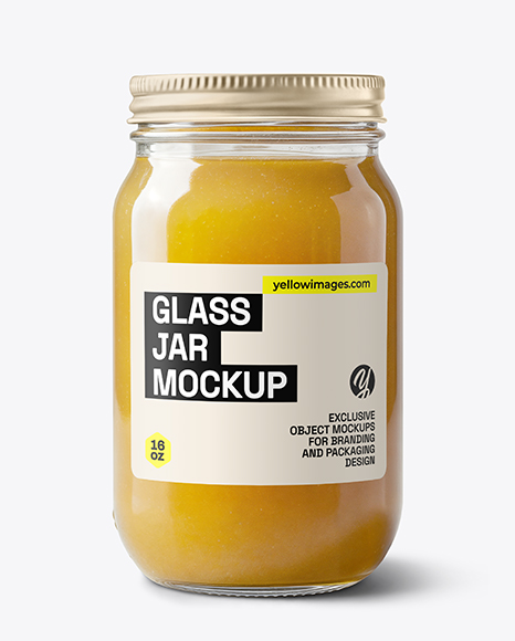 Clear Glass Jar with Chicken Bone Broth Mockup - Clear+Glass+Jar+With+Coconut+Oil+Mockup+In+Jar+Mockups+On+Yellow