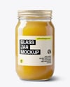 Clear Glass Jar with Chicken Bone Broth Mockup
