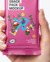 Matte Snack Bar in a Hand Mockup
