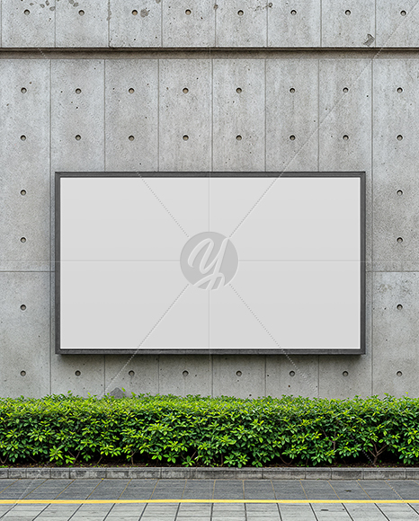 Billboard on a Concrete Wall Mockup
