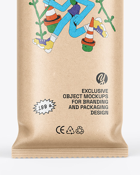 Kraft Flow Pack W/ Ice Cream Mockup