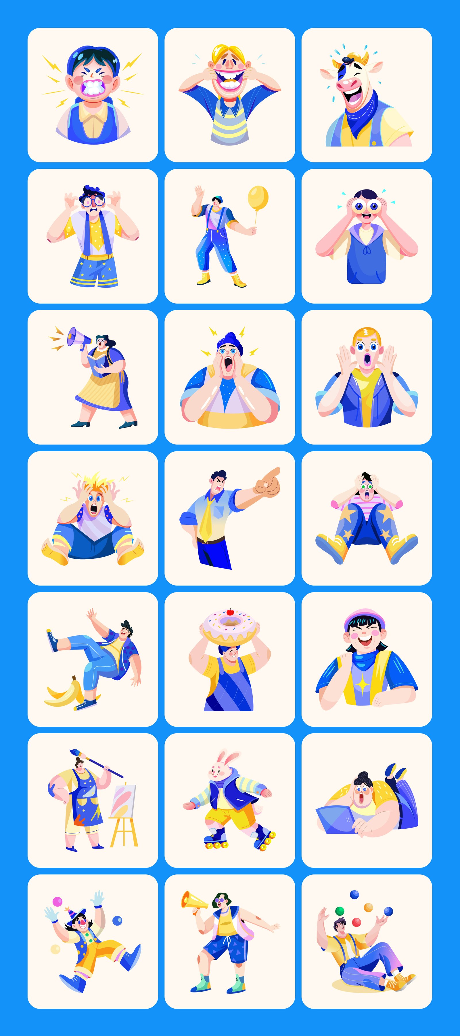 Funny and Silly Character Illustrations