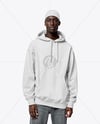 Black Man Wearing Hoodie and Bandana Mockup