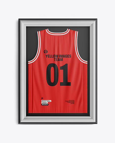Basketball Jersey in Frame Mockup - Mockup jersey depan belakang psd