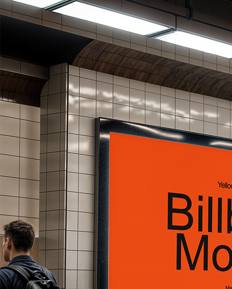 Billboard in the Subway Mockup