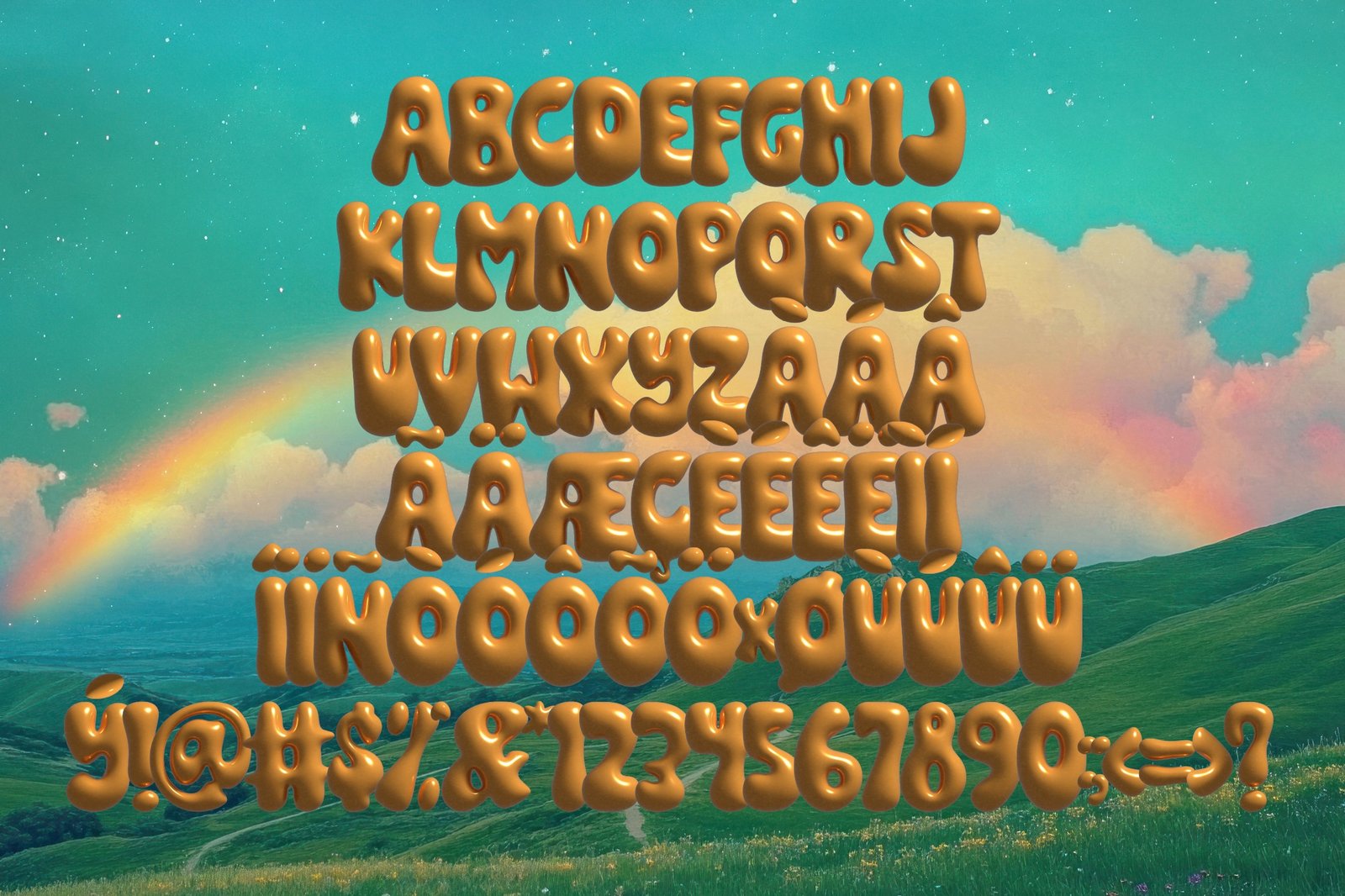 Golden Donut – 3D SVG Font