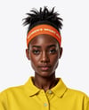 Afro-American Woman Wearing Tennis Polo Shirt and Shorts Mockup