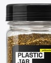 Square Plastic Jar with Za'atar Spice Mockup