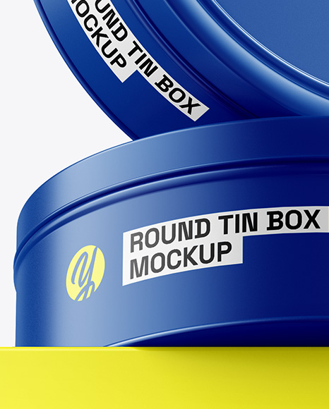 Two Matte Round Tin Boxes Mockup