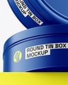 Two Matte Round Tin Boxes Mockup
