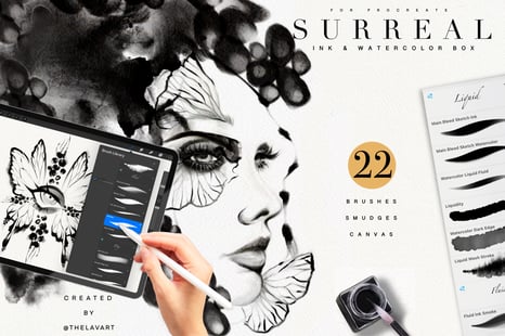Surreal Ink & Watercolor Kit for Procreate - Add-Ons