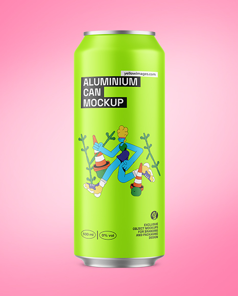 500ml Matte Aluminium Drink Can Mockup