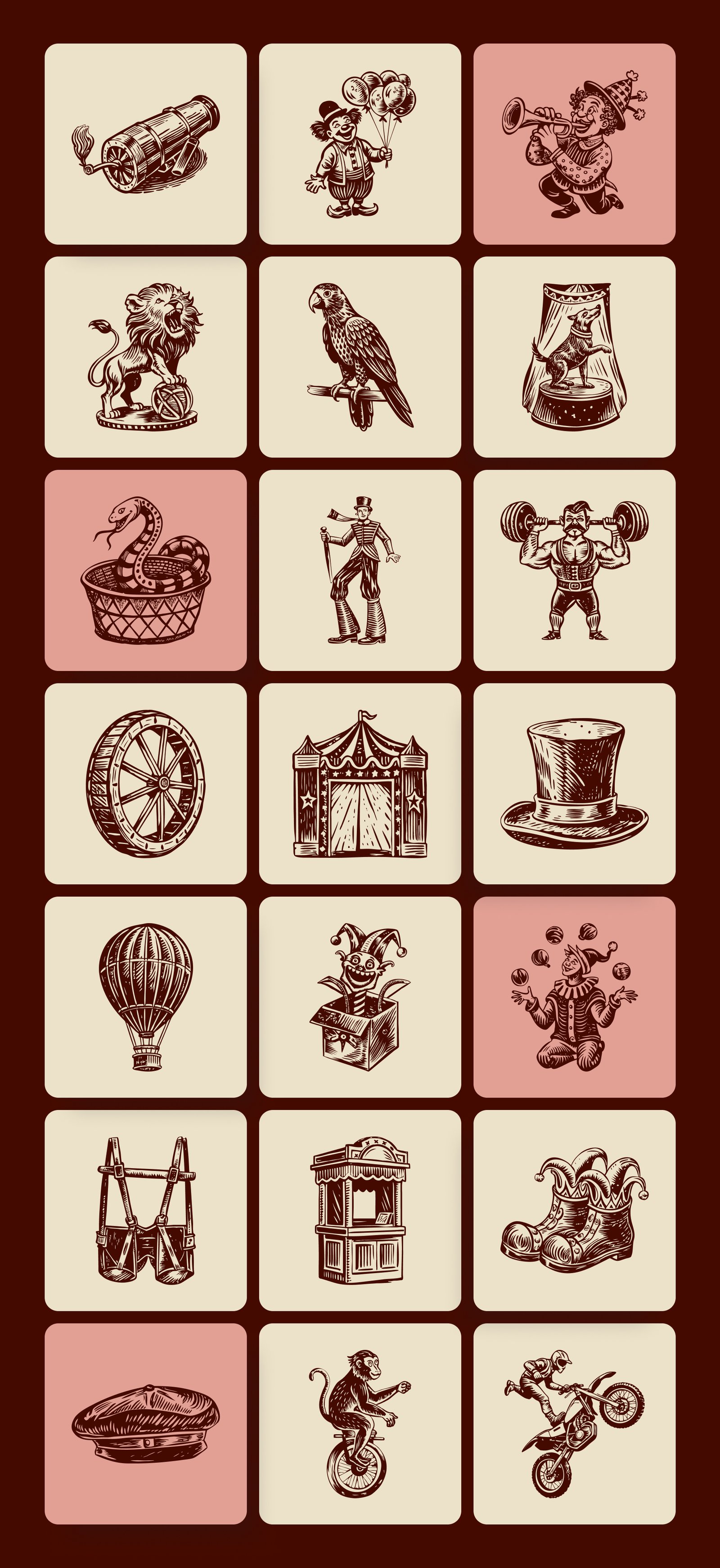 Vintage Circus Illustration Set
