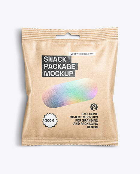 Kraft Paper Snack Package Mockup - Cookie packaging mockup