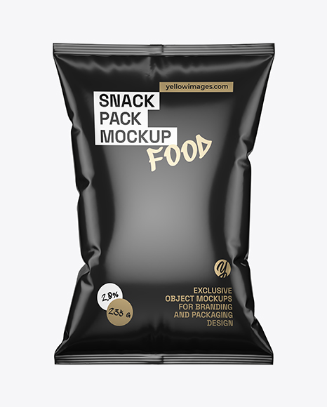 Glossy Snack Pack Mockup - Front View