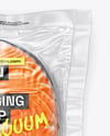 Clear Plastic Flow-Pack with Salmon Fish Steak Mockup