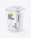Clear Plastic Cup with Paper Holder Mockup