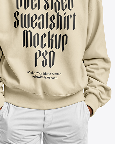 Elderly Black Woman Wearing Oversize Sweatshirt and Pants Mockup