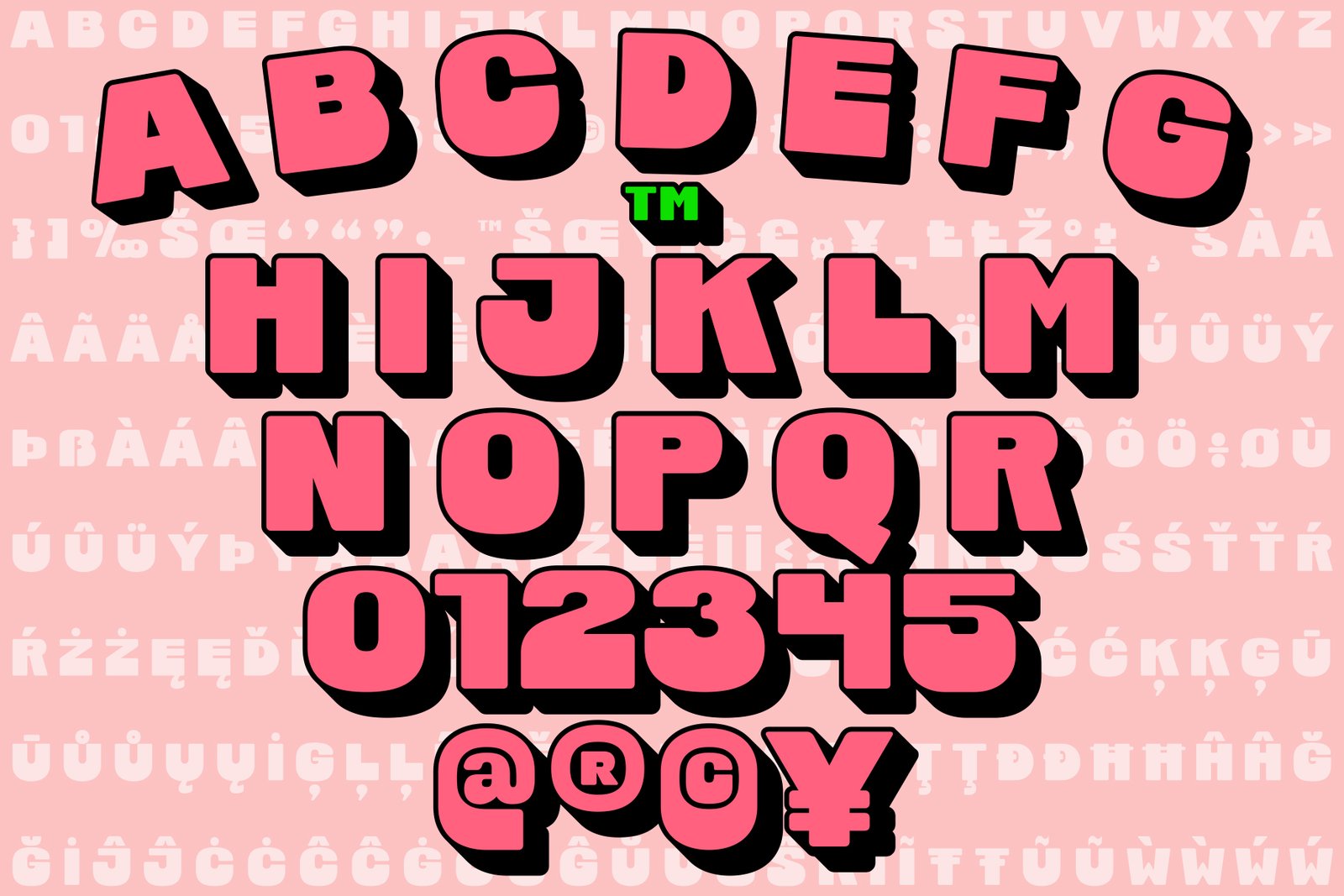 Ft Buck Shadow Font + Free Vector Illustration