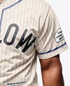 Black Man Wearing a Full Baseball Kit with Bat Mockup