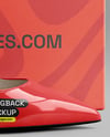 Glossy Slingback with Shoe Box Mockup