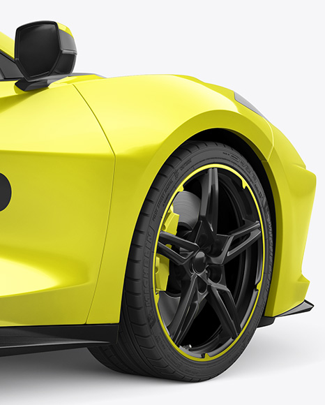 Sport Car Mockup - Back Half Side View