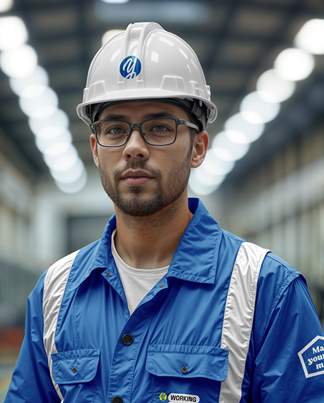 Man Wearing a Working Overalls Mockup