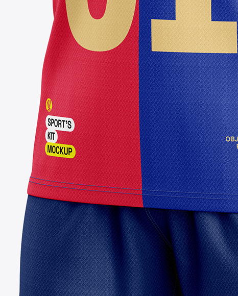 Soccer Kit Mockup - Half Side View