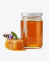 Glass Jar with Sage Honey Mockup