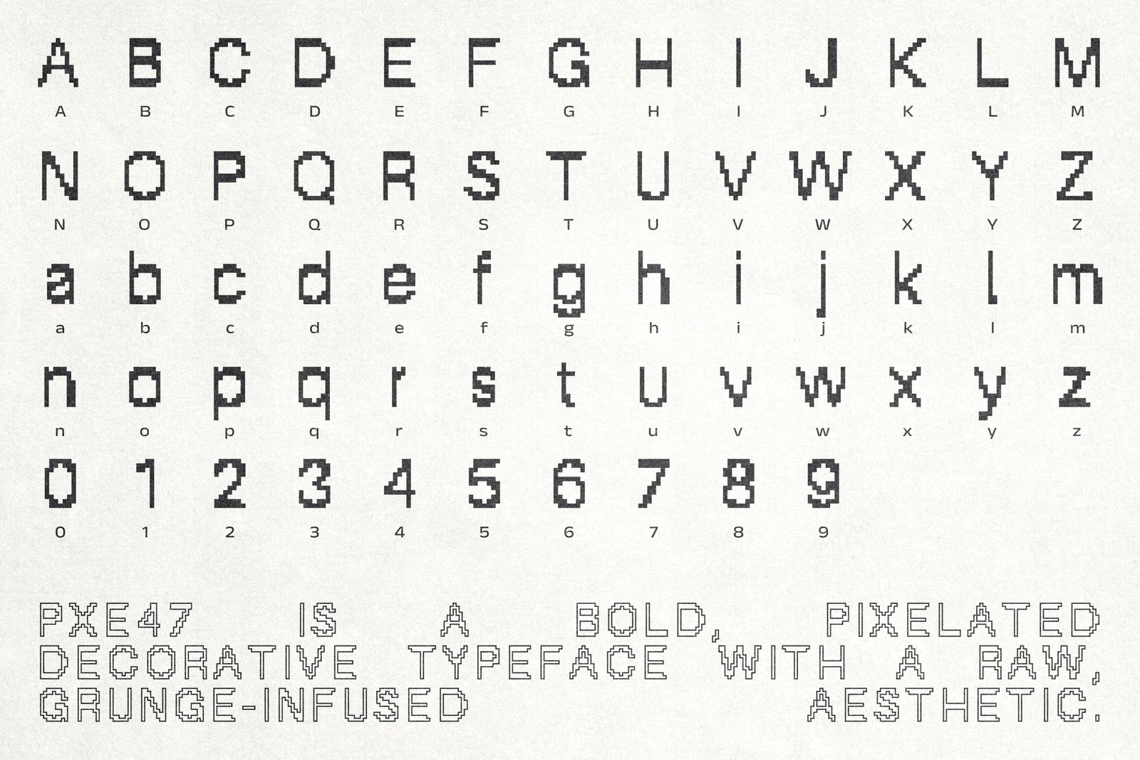 PXE47 Pixelated Typeface