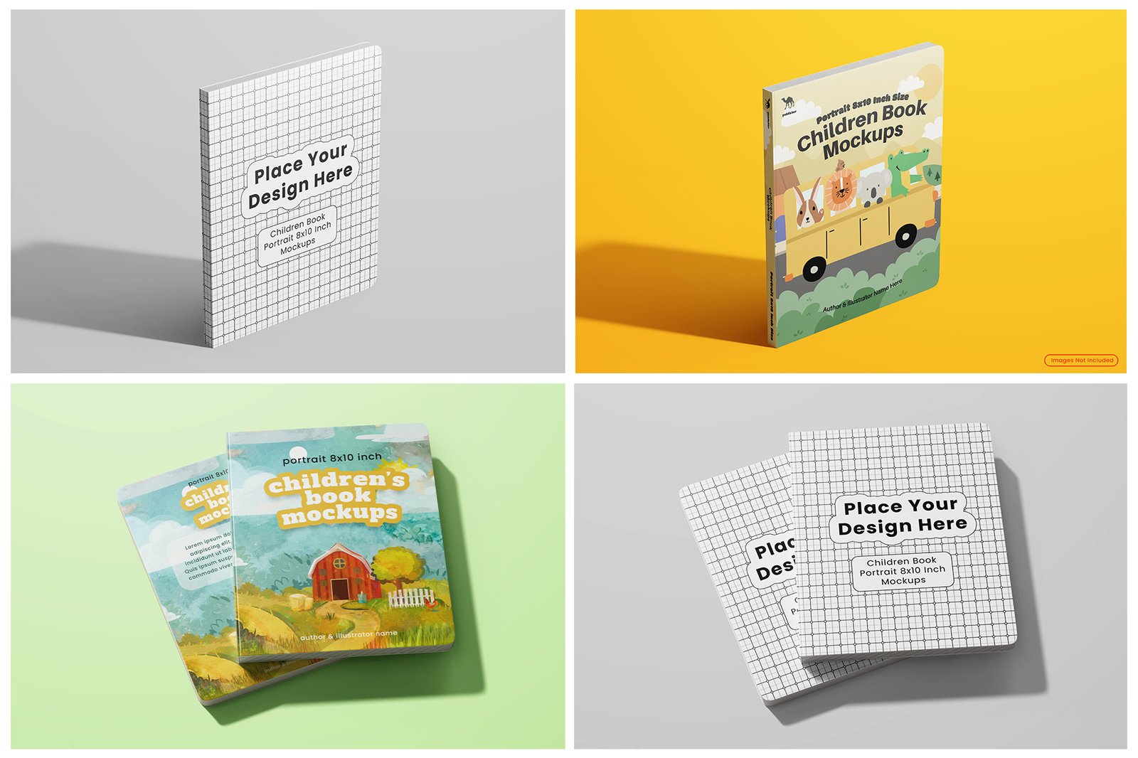 8x10 Inch Portrait - Children Book Mockup Set