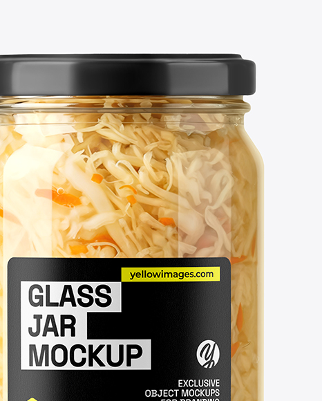Glass Jar with Sauerkraut Mockup