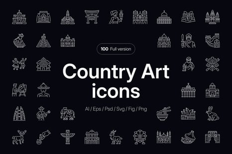 Country Icon Art Set - Graphics
