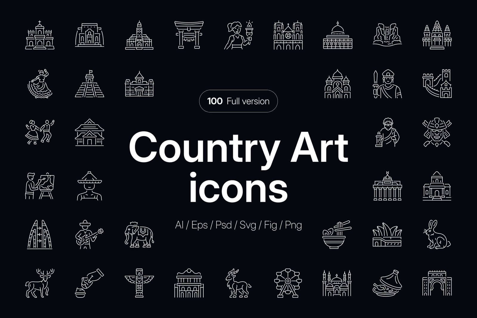 Country Icon Art Set