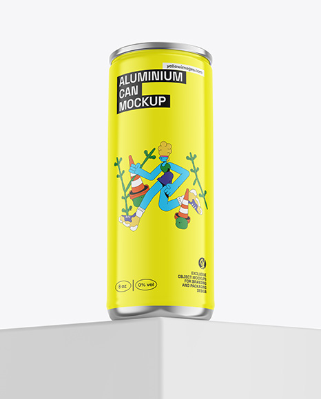 Glossy Aluminium Can Mockup - Metal can mockup