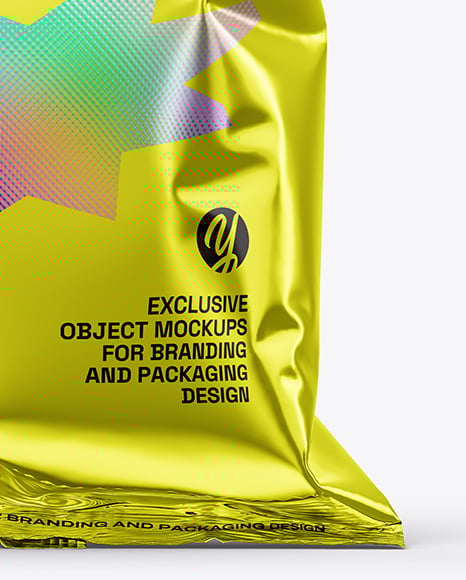 Metallic Snack Bag Mockup