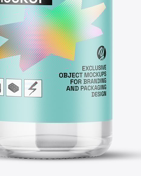 Clear Glass Water Bottle Mockup