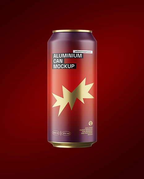 440ml Matte Aluminium Drink Can Mockup