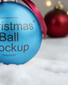 Metallic Christmas Ball with Bow Mockup