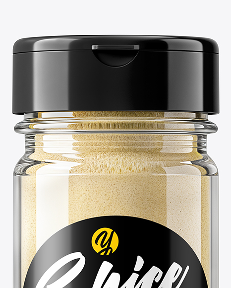 Spice Glass Jar with Garlic Powder Mockup