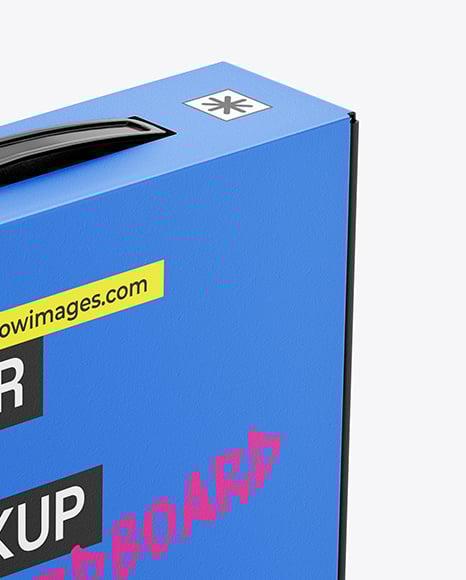 Paper Box with Plastic Handle Mockup
